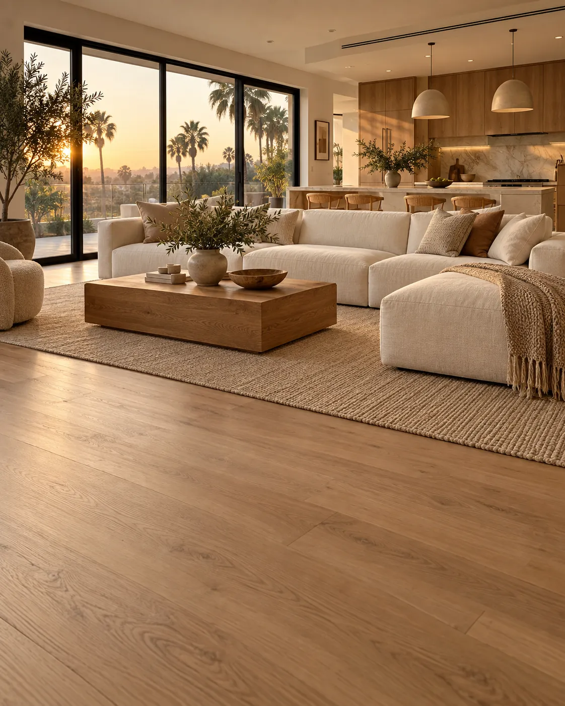 Illustrative living room with thoughtfully arranged neutral furniture